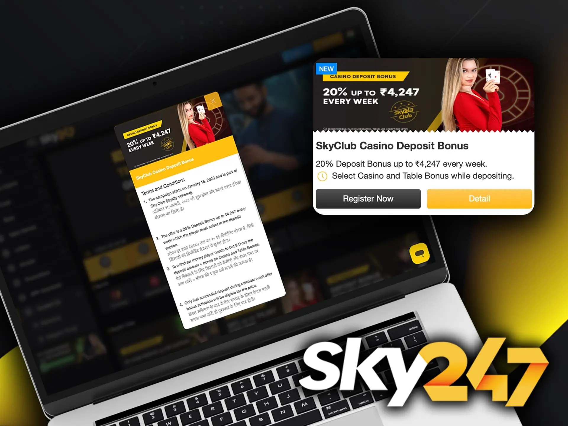 Maximize your weekly casino deposits with a dedicated Sky247 bonus.