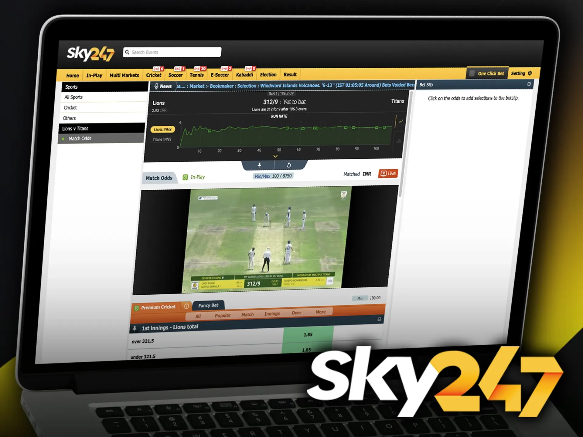 Experience the thrill of live cricket betting paired with high-quality streaming.