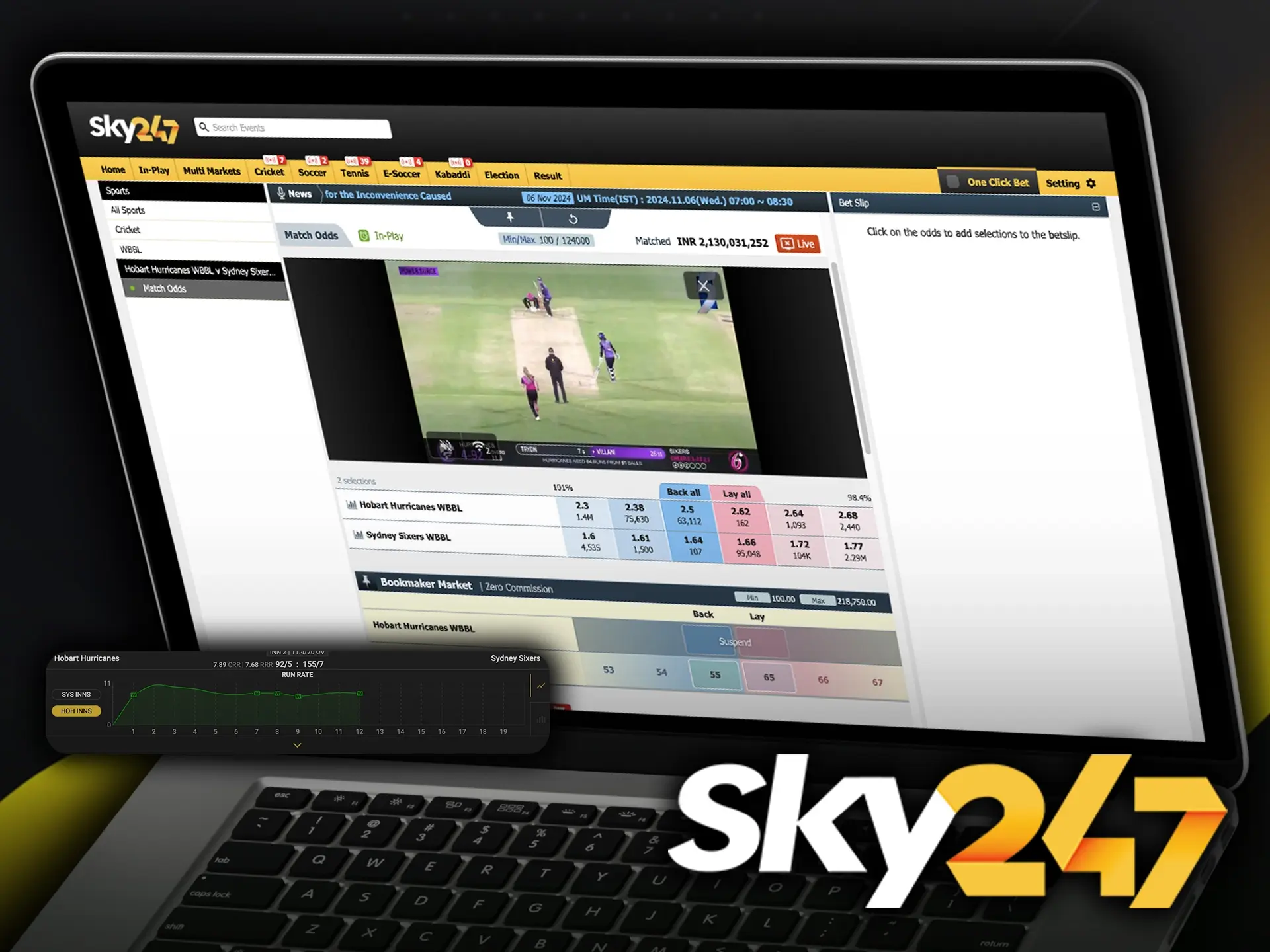 Stay tuned to the live action and place your in-play IPL bets with Sky247.