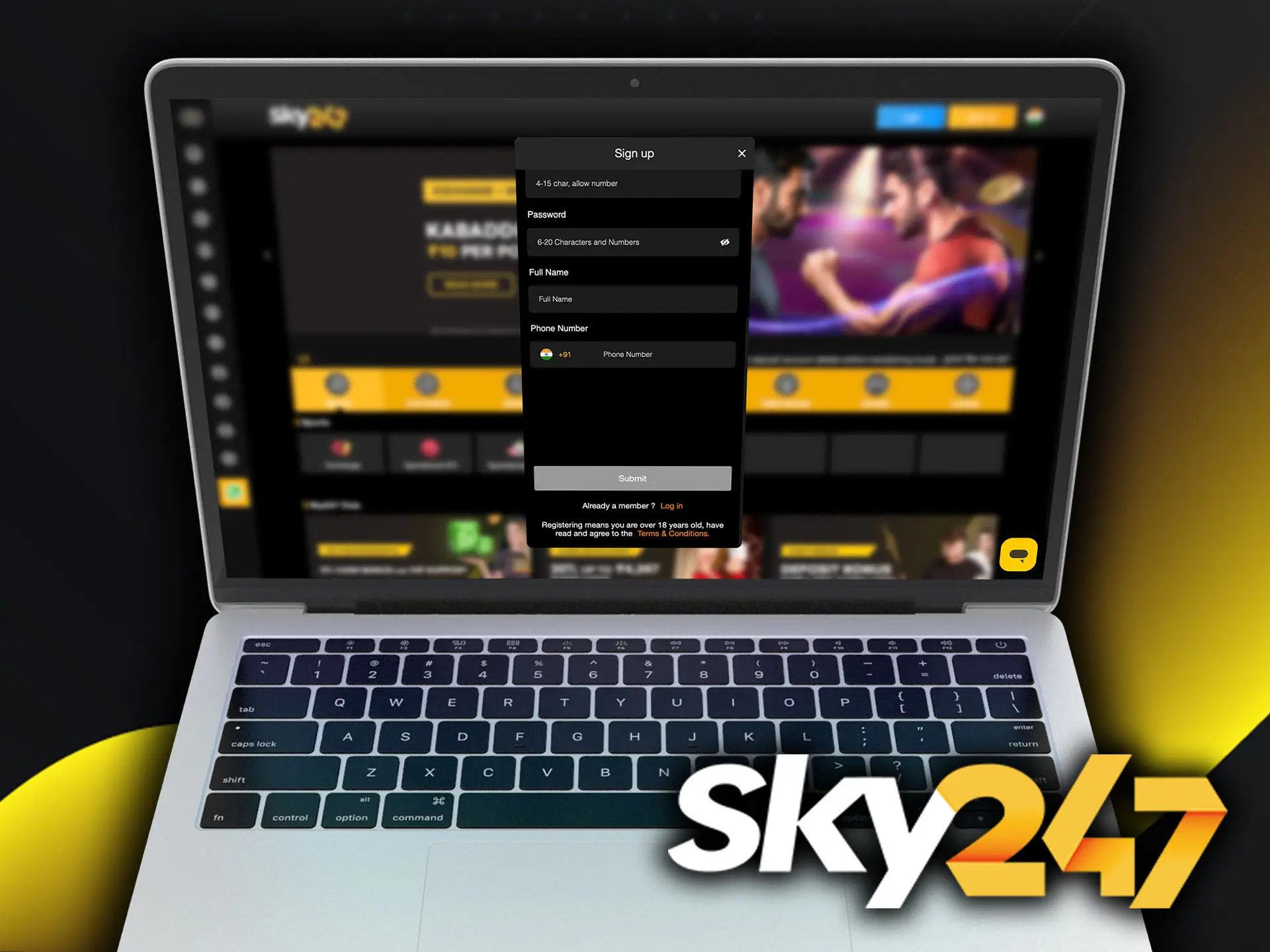 Please read the Sky247 account requirements carefully before proceeding.