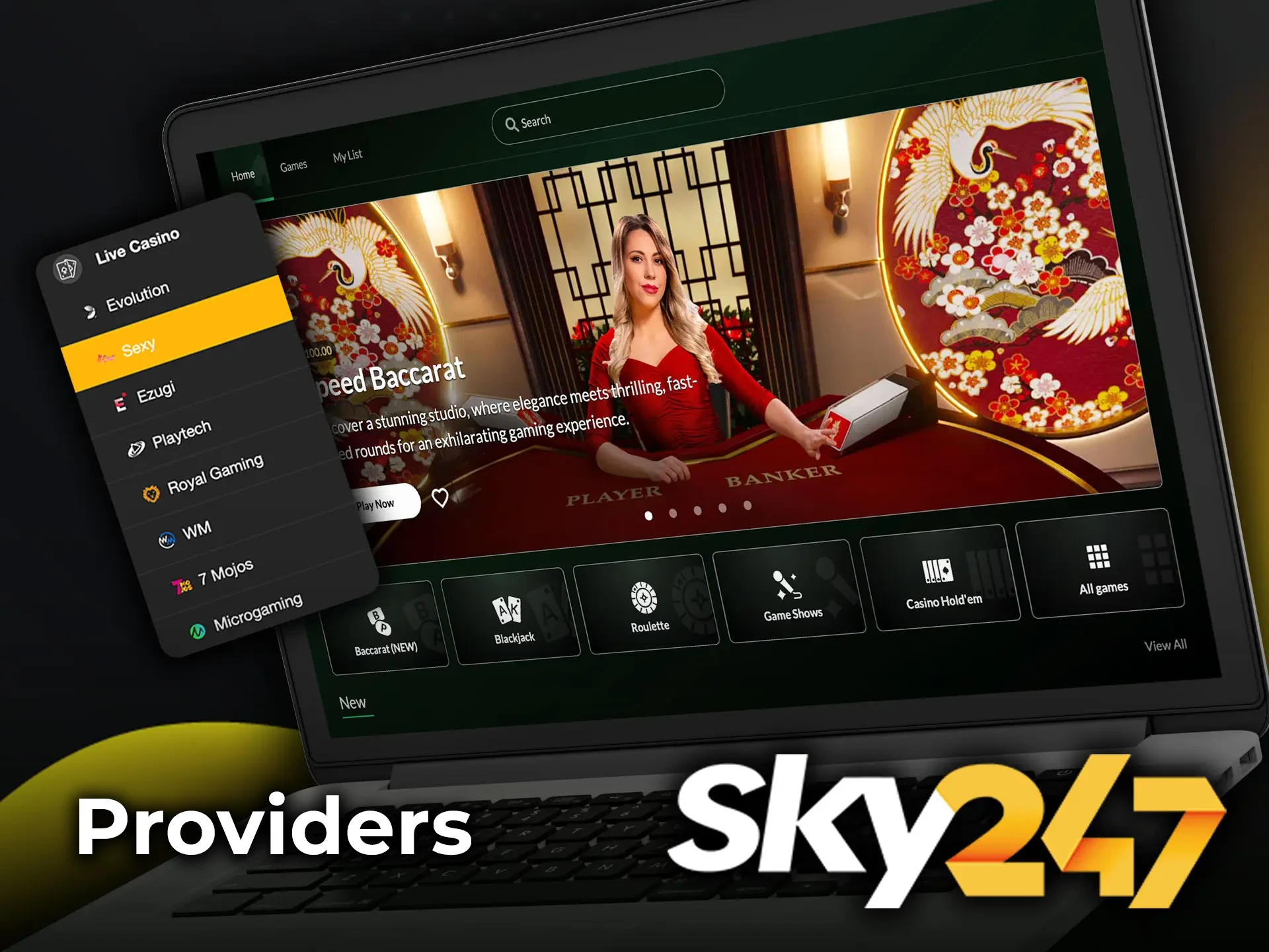 Explore the full list of software providers at Sky247 Casino to find the one that fits your taste.