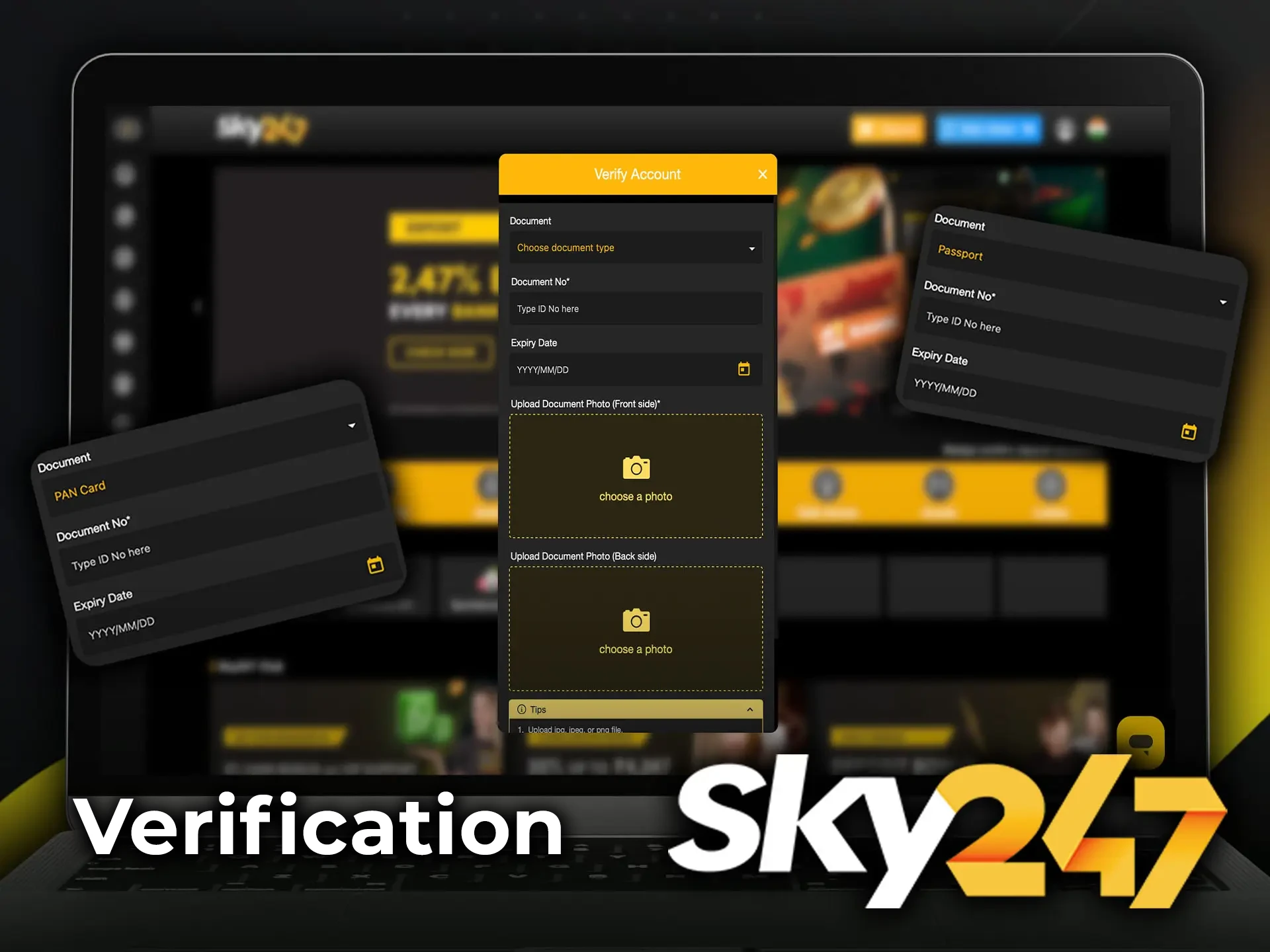 Verify your identity at Sky 247 to unlock all platform features and enable instant withdrawals.