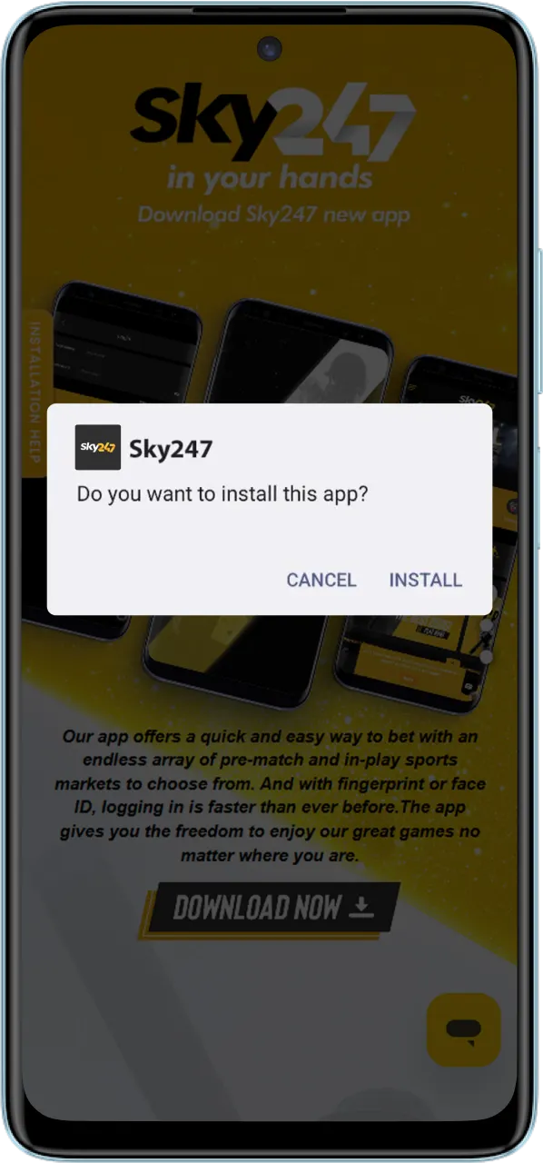 Complete the setup and start enjoying a premium betting experience with Sky247.