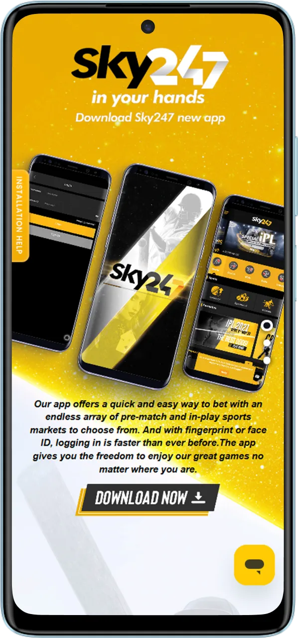 Go ahead and download the Sky247 APK for your Android smartphone.