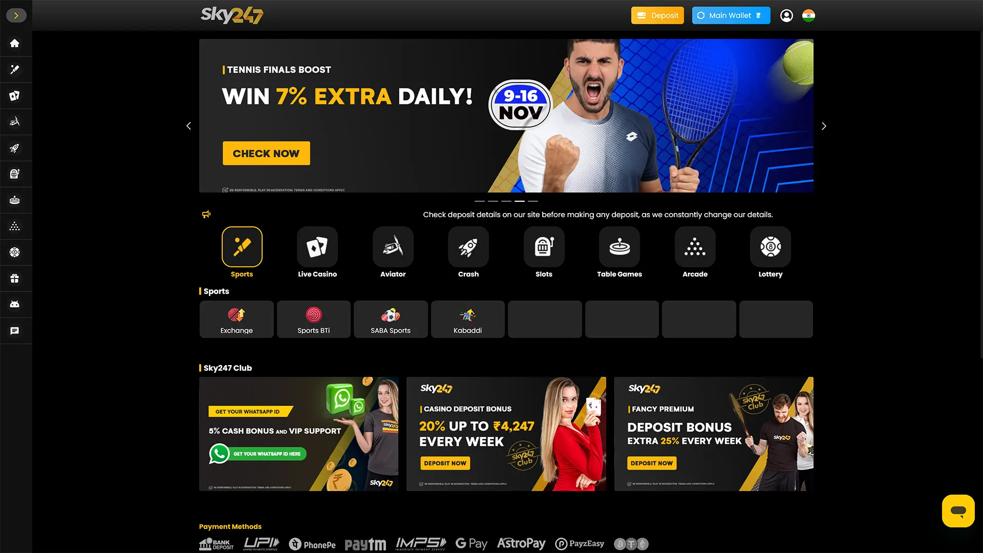 Step into a world of premium gambling and sports betting with Sky247 Casino.